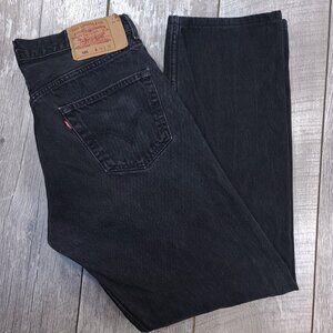 Vintage Levis Mens 501 Original Fit Jeans Size 36x32 Black Button Fly Straight